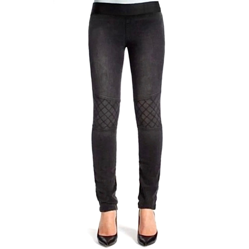 Cabi Jeans Moto Leggings Quilted Denim Pull On Pants Jeggings 8 Biker Punk Goth